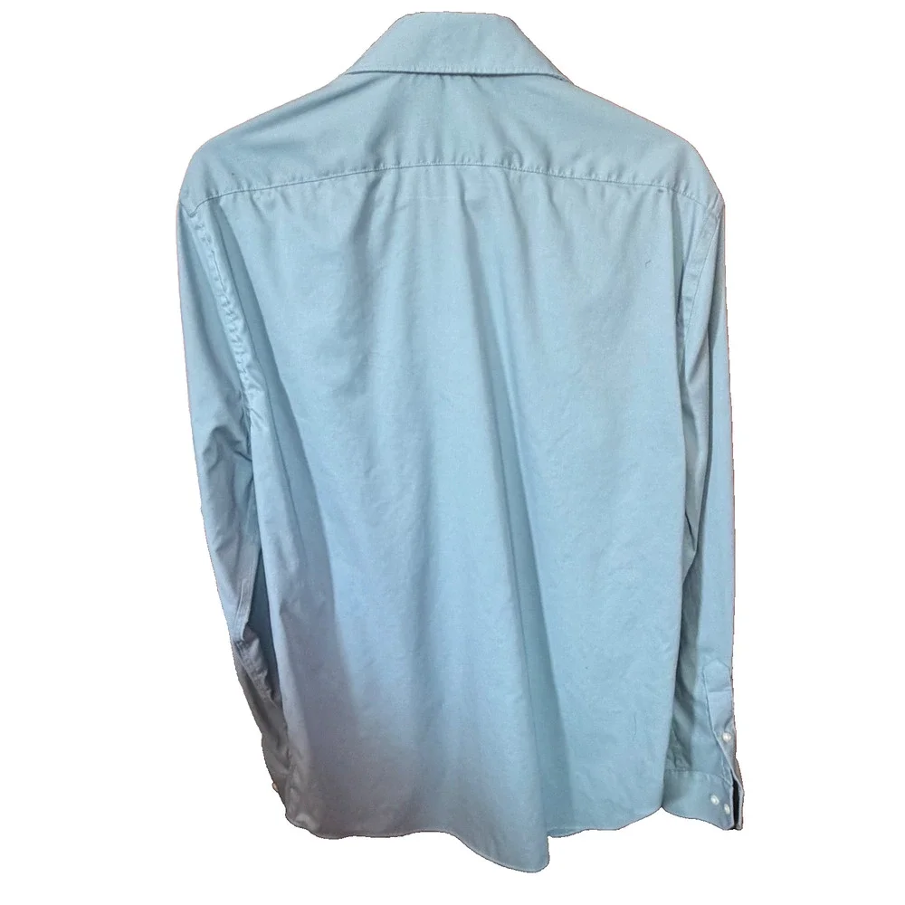 Banana Republic Mens Blue Button Up Dress Shirt sz L Slim Fit